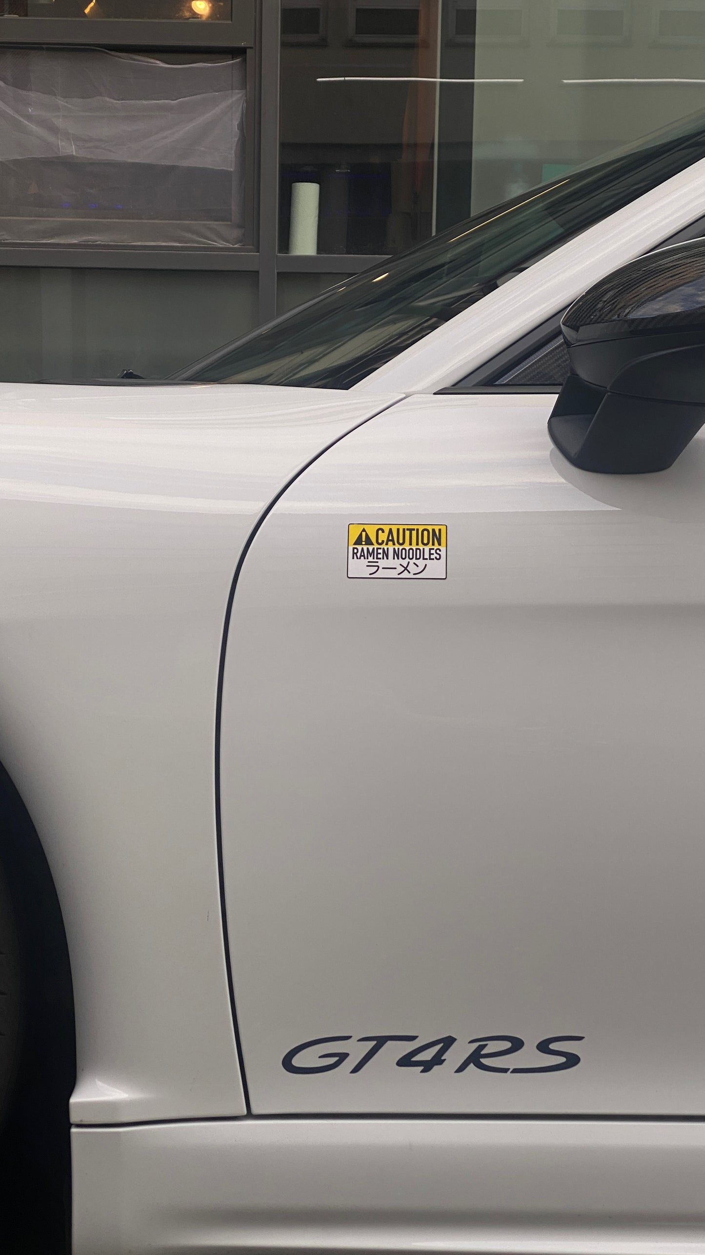Sticker – CAUTION RAMEN (80×46 mm)
