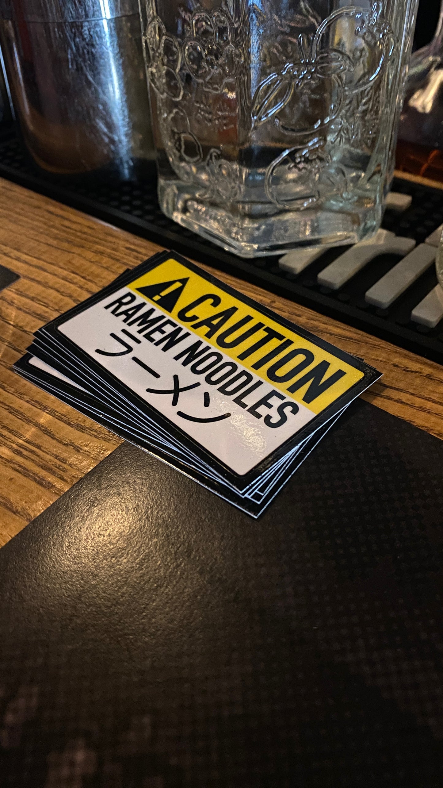 Sticker – CAUTION RAMEN (80×46 mm)